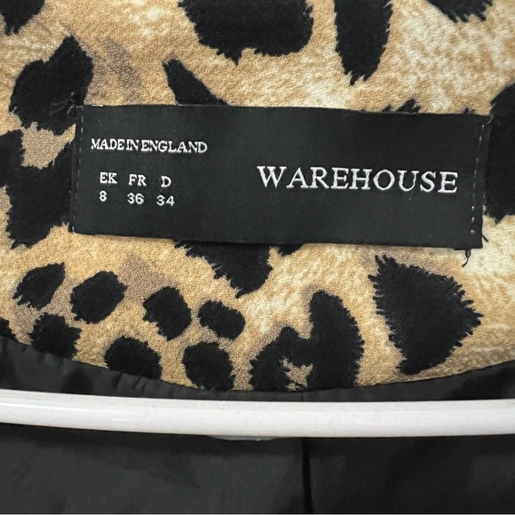 WAREHOUSE Leopard Print Jacket Elegant Snap Front - Sz S - Picture 9 of 14